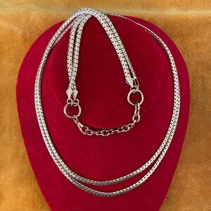 24-24" double strand high quality heavy chain gold tone necklace - no brand